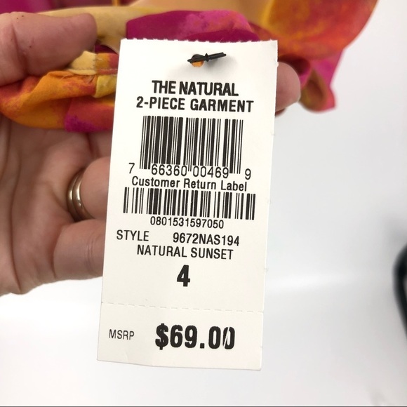 NWT Alfani Tie Dye Two Piece Boho Top Shirt Natural Sunset Size 4 - Picture 7 of 10